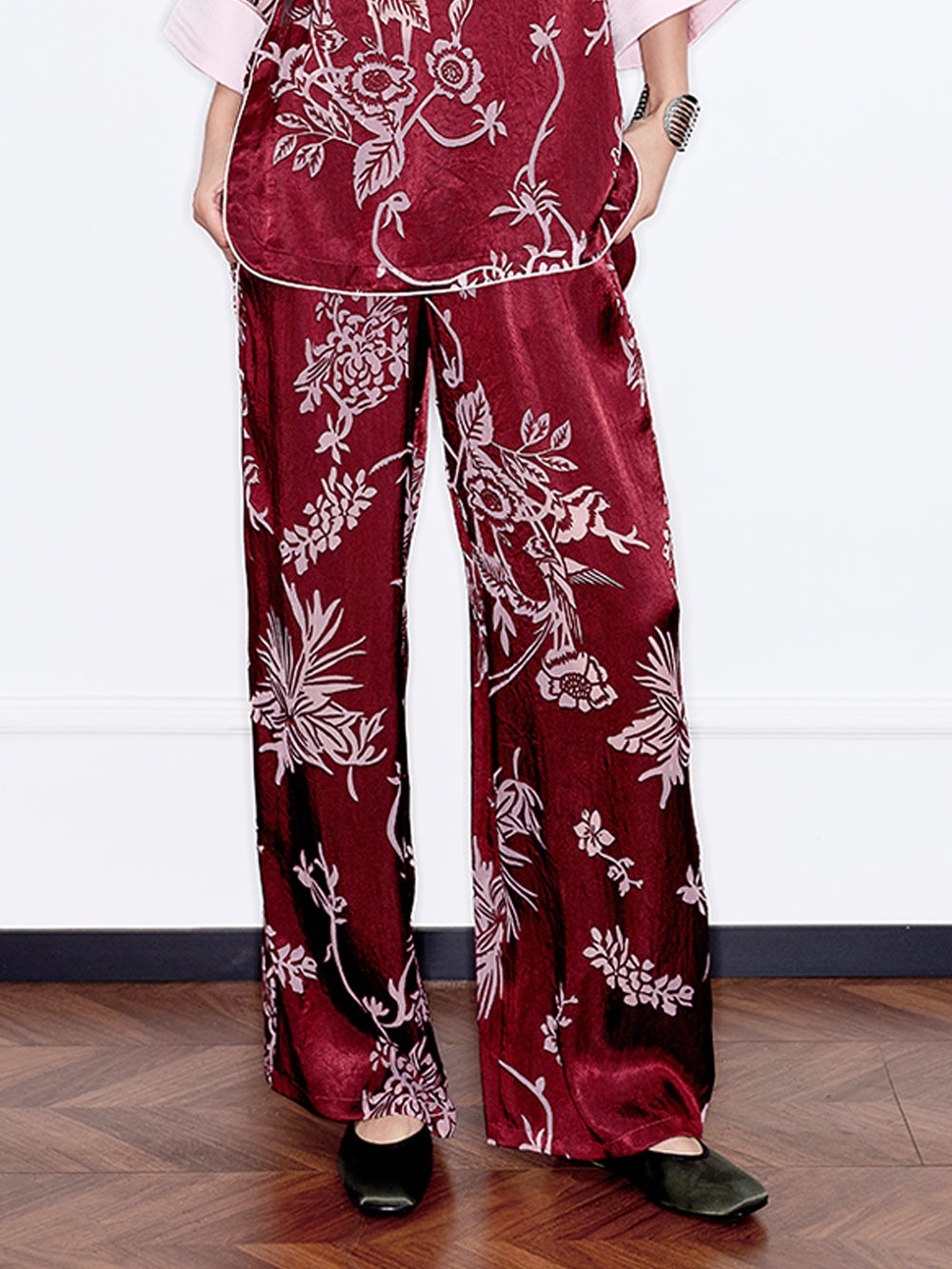 MUKZIN“Capsule Collection”New Chinese Style Printed Wide-Leg Pants