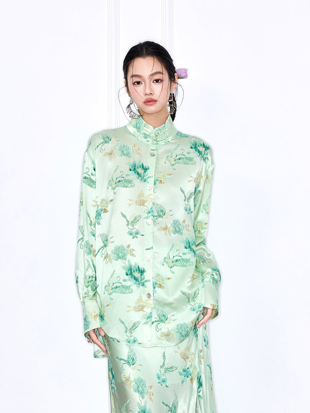 MUKZIN "Capsule Collection" Designer New Chinese Style Mulberry Silk Suit Top