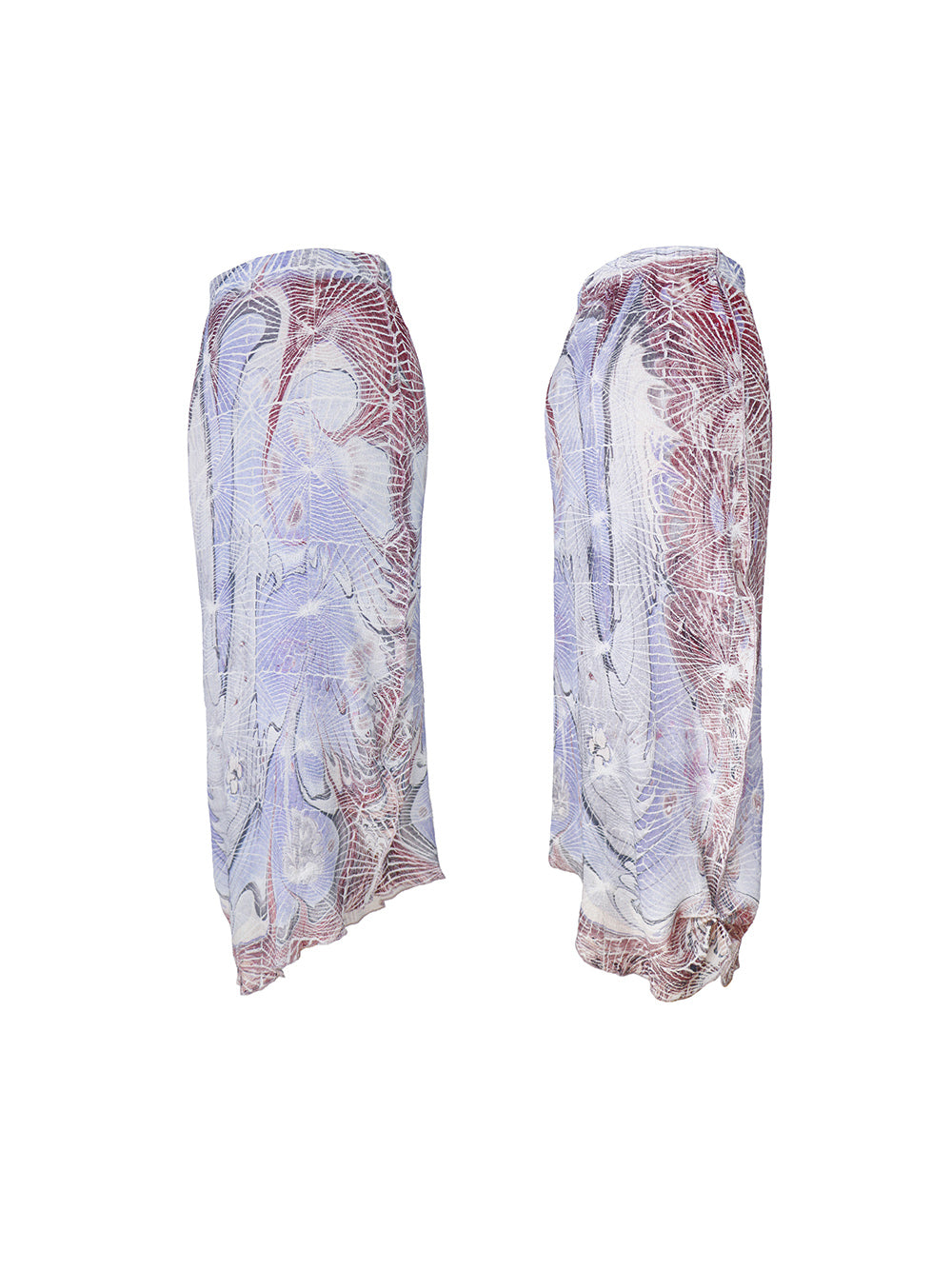 MUKTANK x COOLOTHES Cracked Creased Wet Print Floral Pleated Skirt
