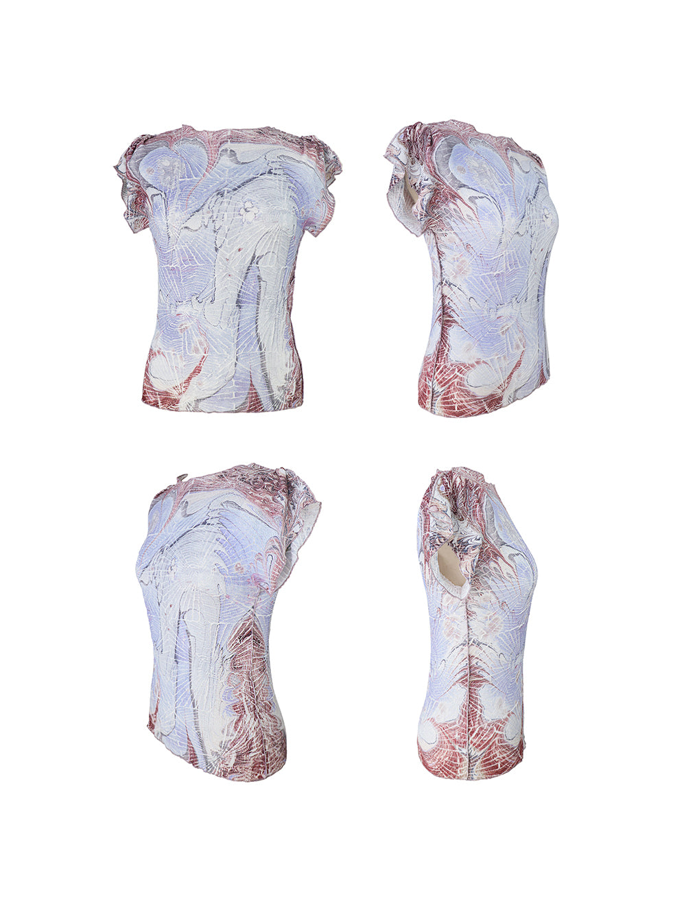 MUKTANK x COOLOTHES Cracked Creased Wet Print Floral Pleated Skirt