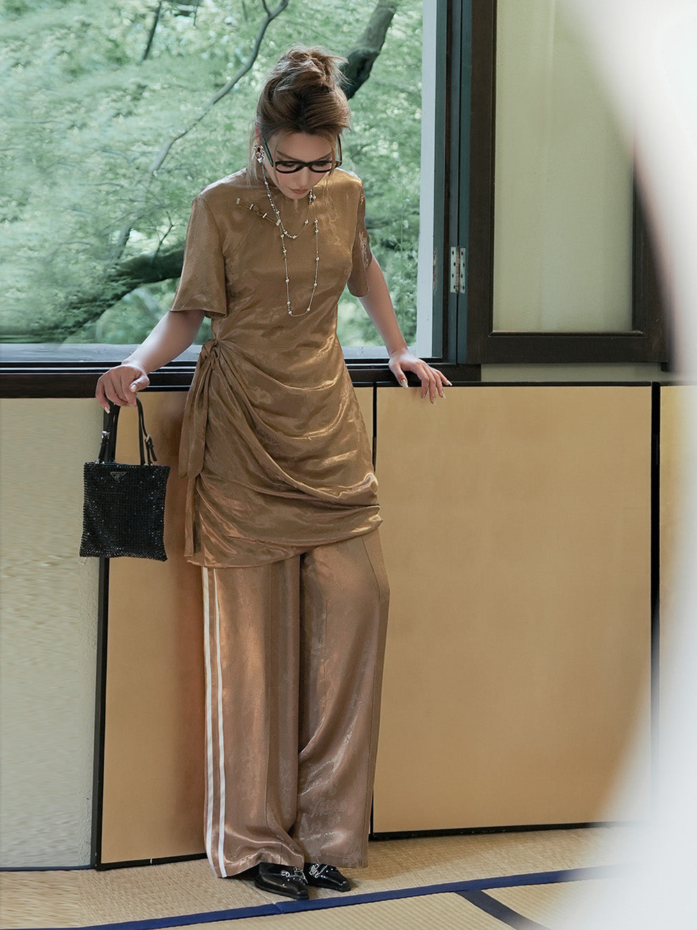 MUKZIN Brown Cheongsam Dress