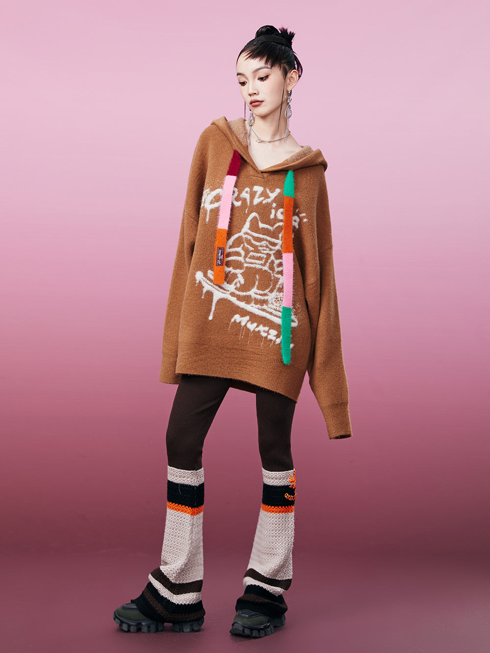 MUKZIN Color Blocking Knited Cap Apaca Sweater