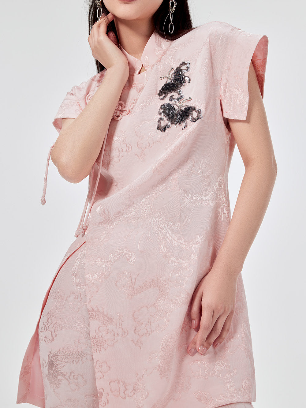 MUKZIN Chinese Cheongsam Design Sleeveless T-shirt