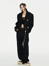 MUKTANK x ARDENCODE W IMPRINT Spliced Woollen Wide Leg Pants