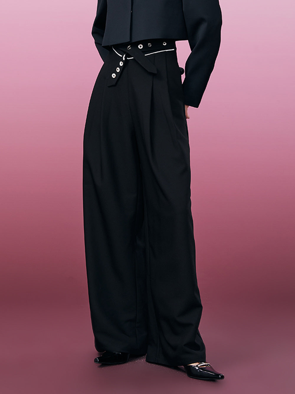 MUKZIN Straight Wide-leg Pants Look Slim Loose Simple