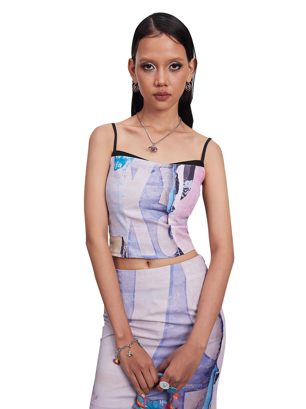 MUKTANK x Damage Asia Tropical Vacation Printed Skirt Set (Top+Skirt)