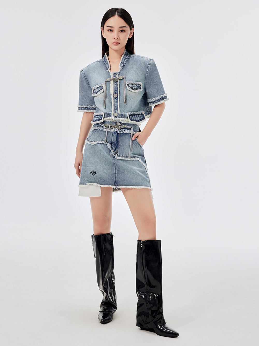 MUKZIN Vintage Denim Short Sleeve Jacket