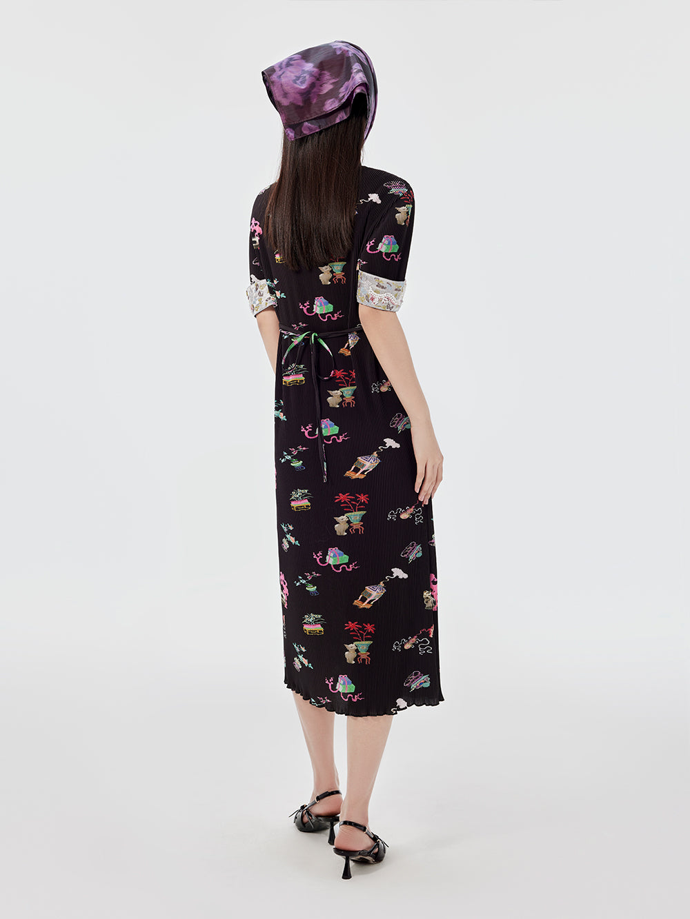 MUKZIN Printed Short-sleeved Cheongsam Qi Pao