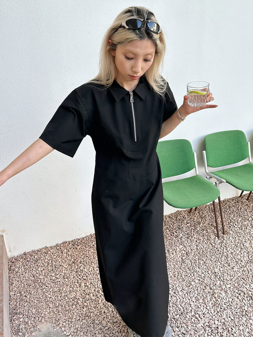 MUKTANK x TWOPLUMGIRLS Waist-Defining One-Piece Dress