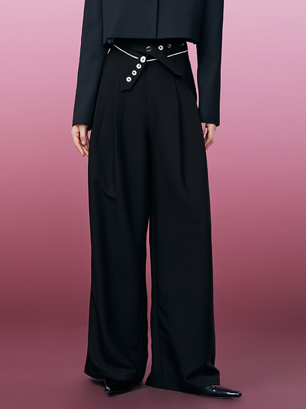 MUKZIN Straight Wide-leg Pants Look Slim Loose Simple