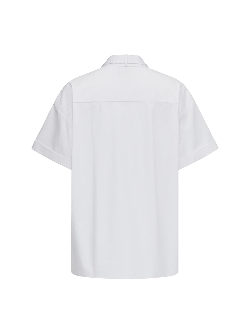MUKZIN White Varsity Collar T-Shirt