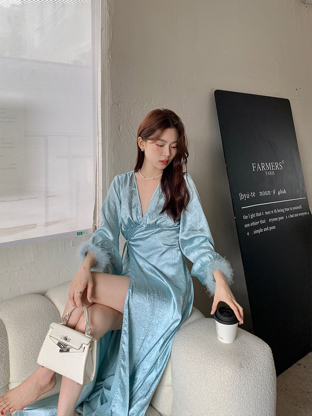 WS Premium Blue Elegant Comfortable Slim Dress