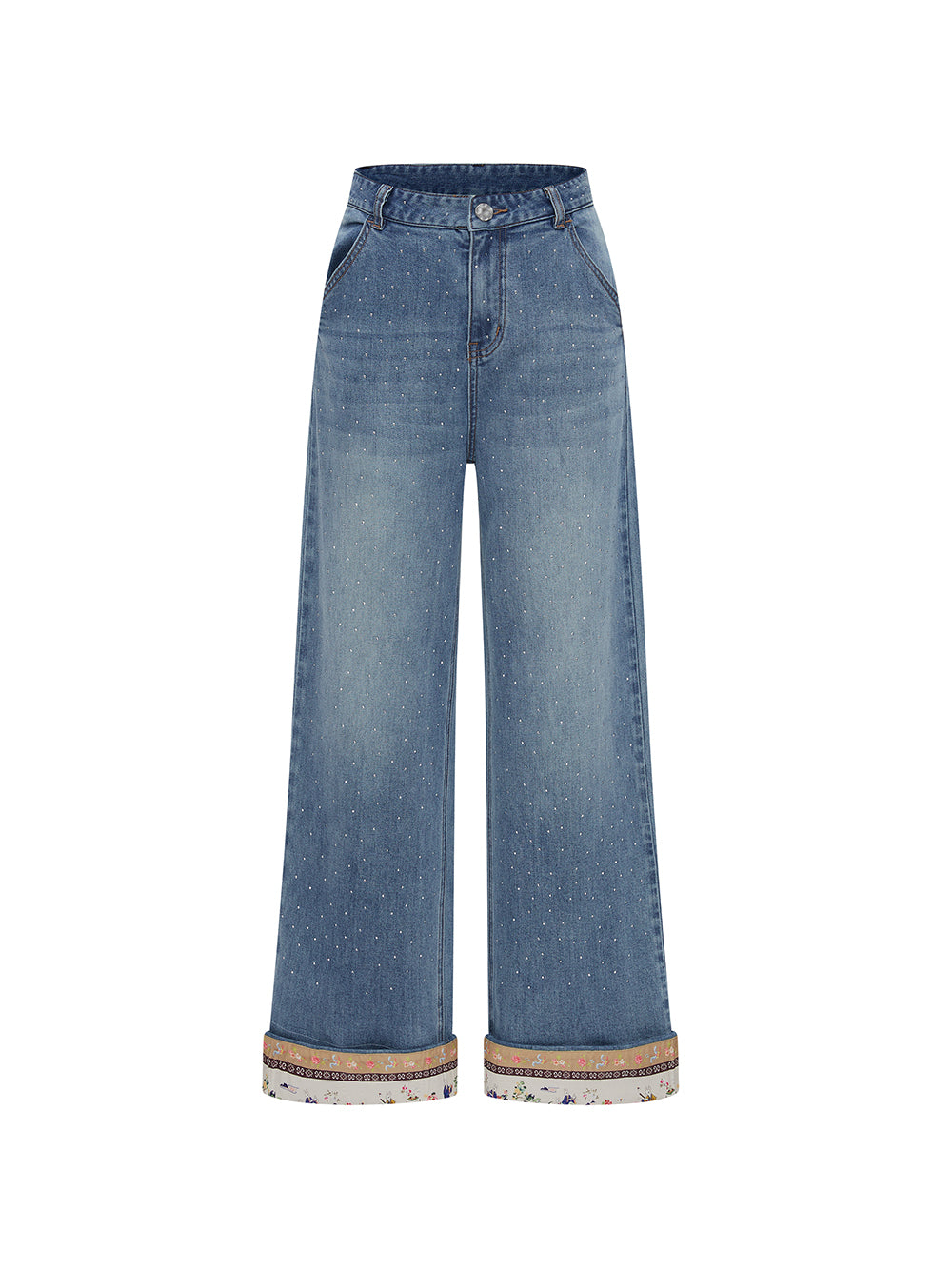 MUKZIN Lilong "Young Travel" Slimming Patchwork Straight-Leg Jeans