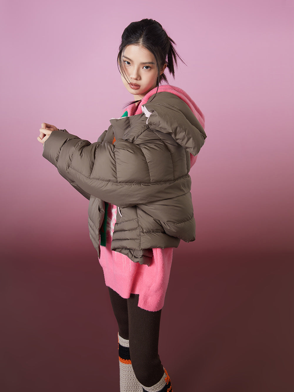 MUKZIN Color Block Fashionable High-quality Outerwear Down Jacket