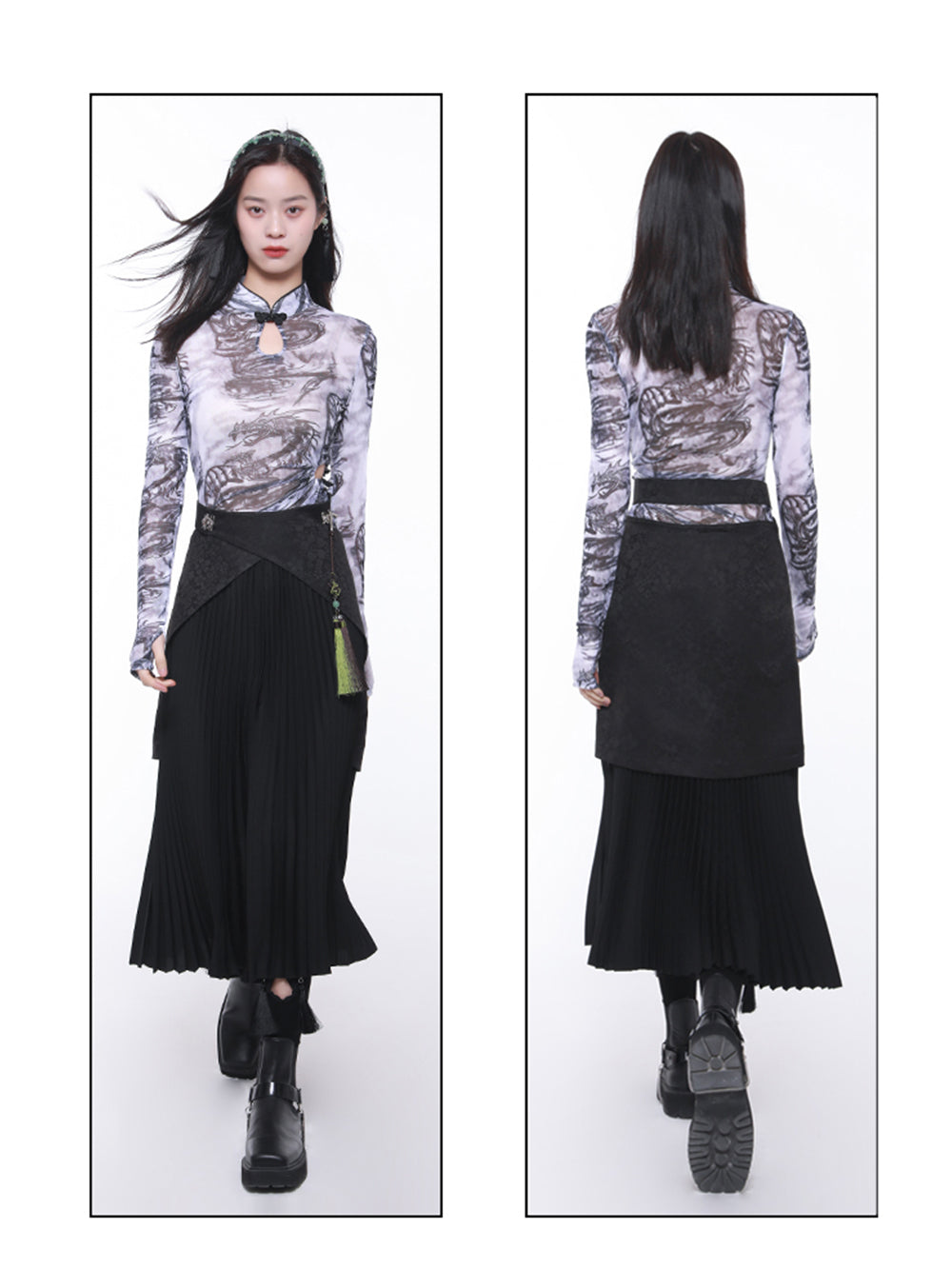 MUKTANK × CUUDICLAB Modified Song-style Pleated Skirts