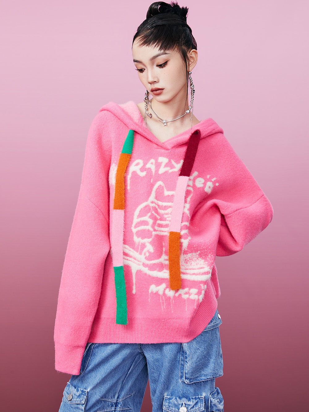 MUKZIN Color Blocking Knited Cap Apaca Sweater