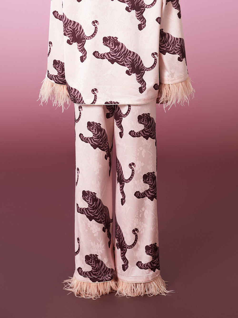 MUKZIN Crouching Dragon and Hidden Tiger with Ostrich Hair Pajama Pants