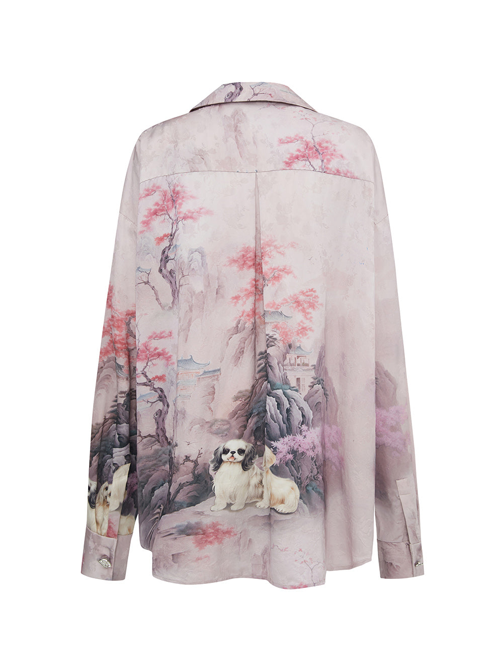 MUKZIN Single-breasted Vintage Shirt Lapel Print