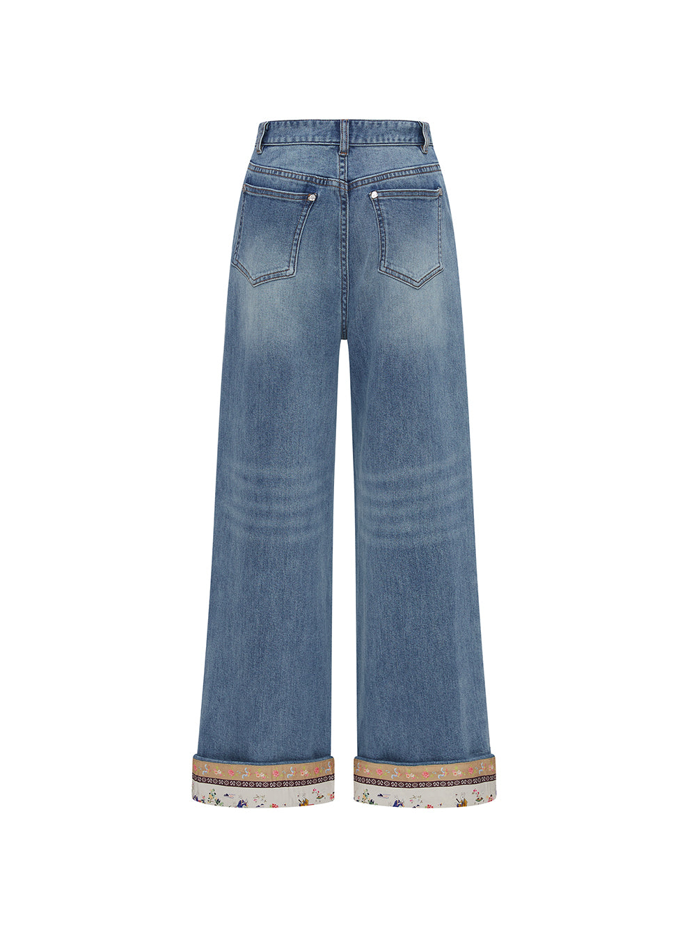 MUKZIN Lilong "Young Travel" Slimming Patchwork Straight-Leg Jeans