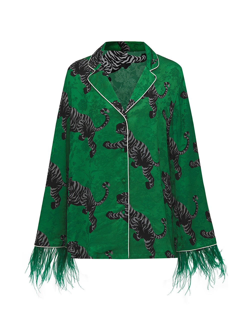 MUKZIN Crouching Dragon and Hidden Tiger with Ostrich Hair Pajama Shirts