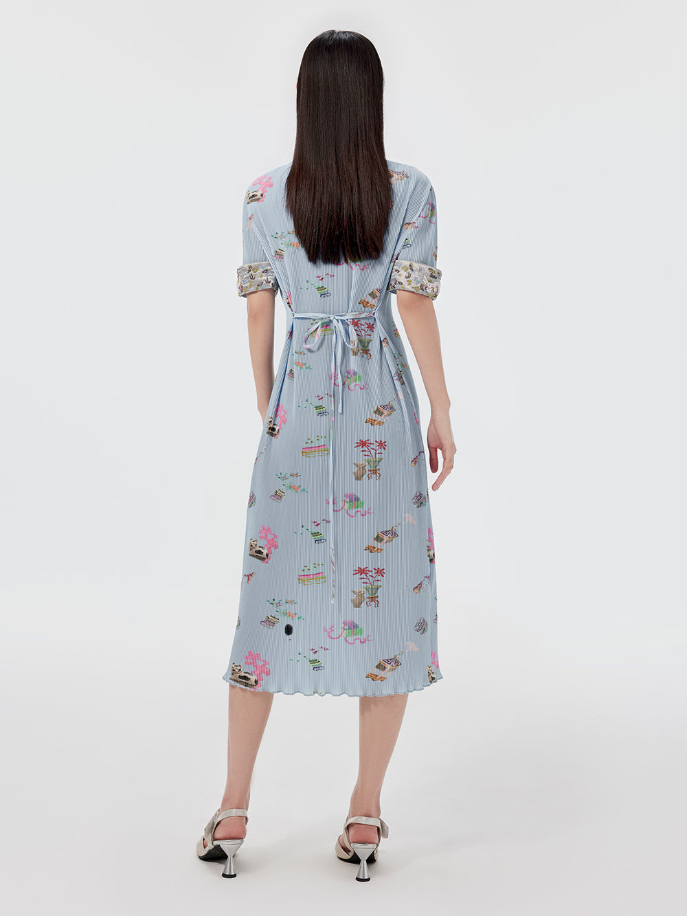 MUKZIN Printed Short-sleeved Cheongsam Qi Pao
