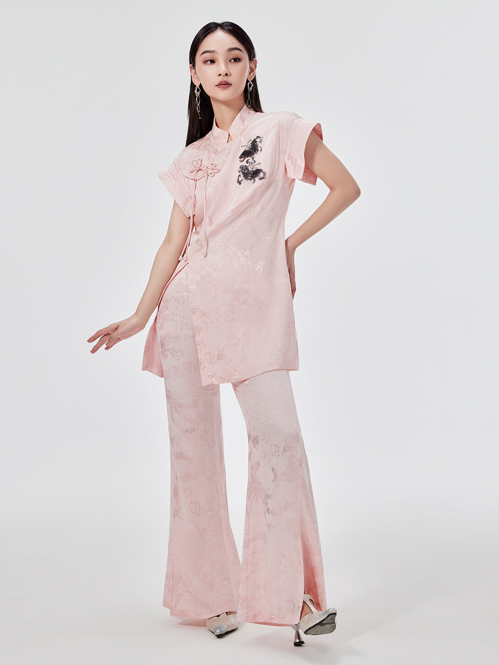 MUKZIN Chinese Cheongsam Design Sleeveless T-shirt