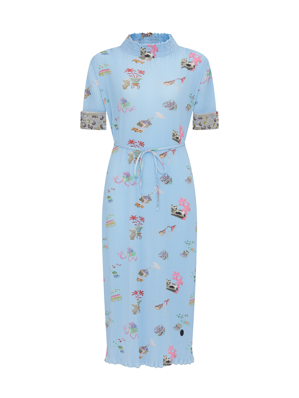 MUKZIN Printed Short-sleeved Cheongsam Qi Pao