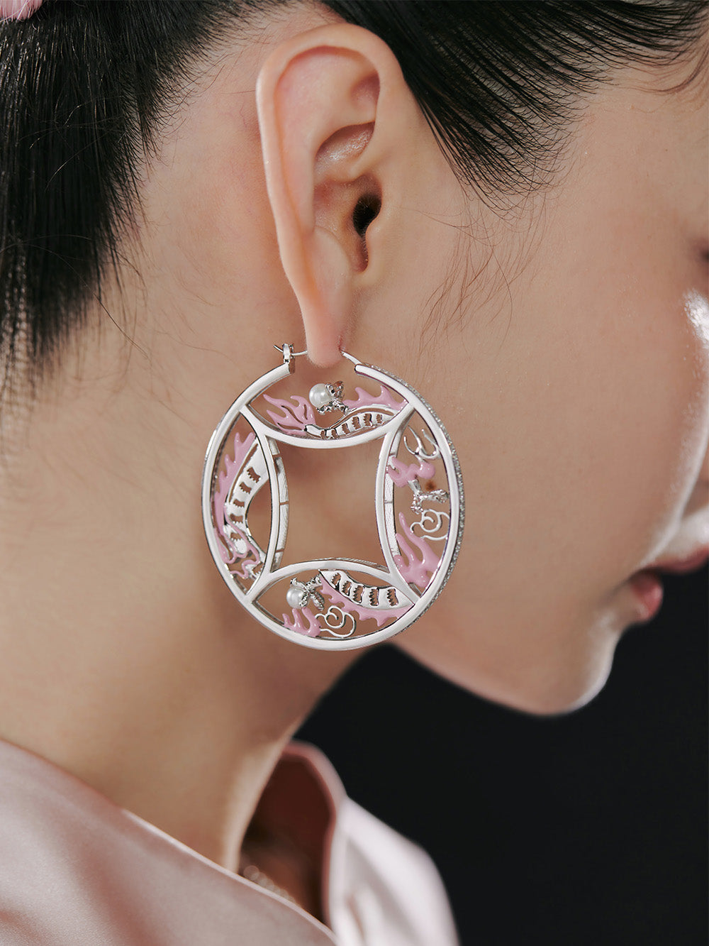 MUKTANK x GEL E LUA Dragon Coin Statement Earrings