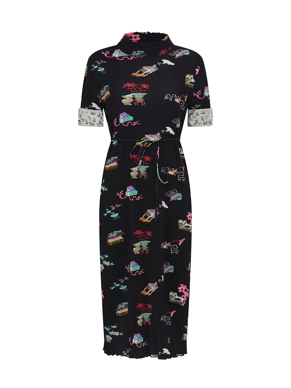 MUKZIN Printed Short-sleeved Cheongsam Qi Pao