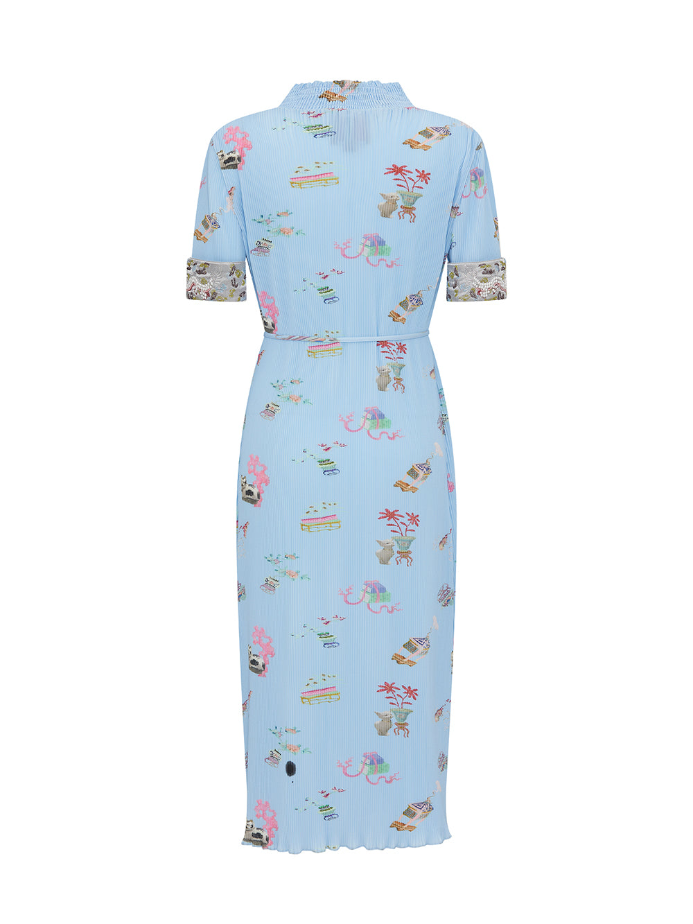 MUKZIN Printed Short-sleeved Cheongsam Qi Pao