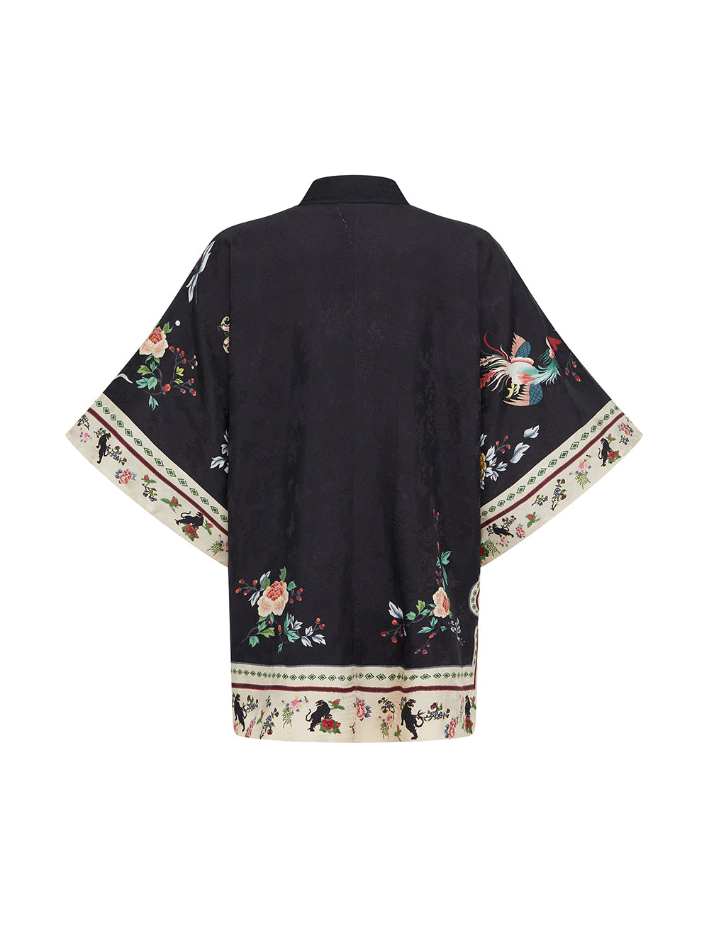 MUKZIN Chinese Stand Collar Printed Half-sleeved Shirt Dresses