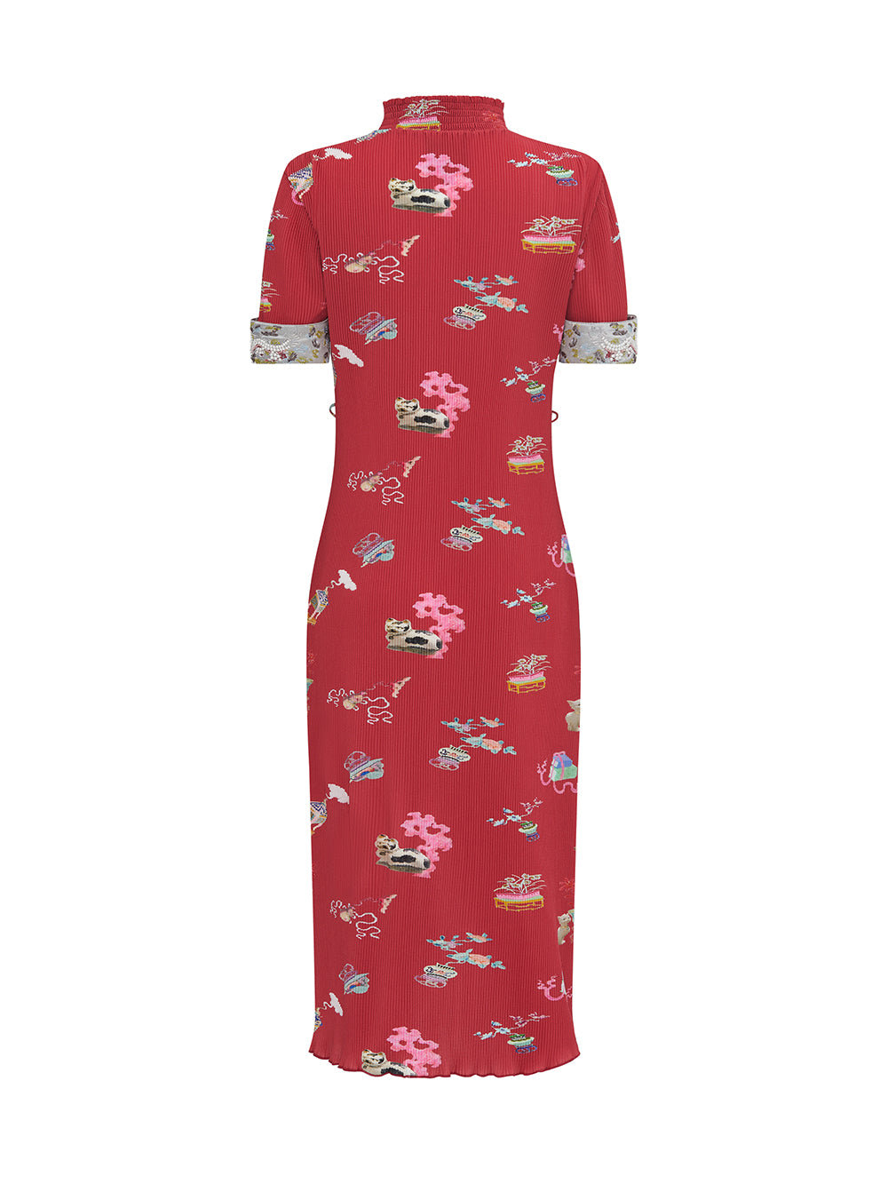 MUKZIN Printed Short-sleeved Cheongsam Qi Pao