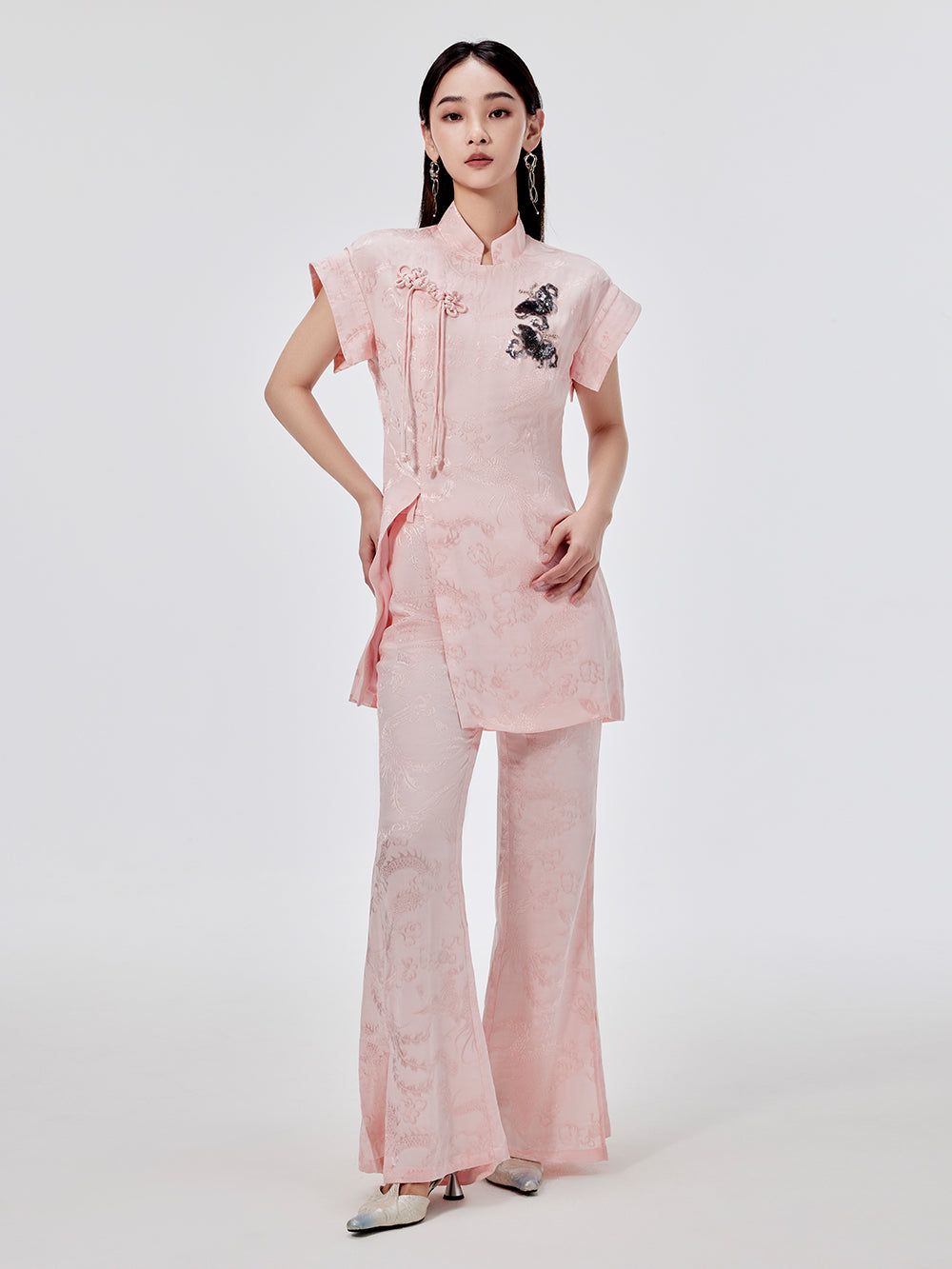 MUKZIN Chinese Cheongsam Design Sleeveless T-shirt