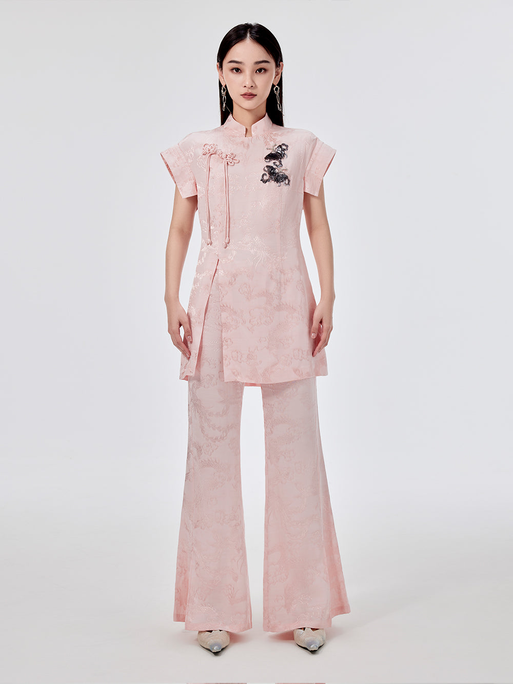 MUKZIN Chinese Cheongsam Design Sleeveless T-shirt