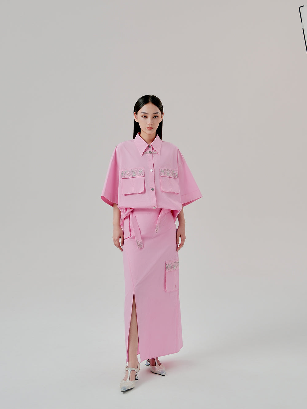 MUKZIN Workwear Straight Midi Skirt