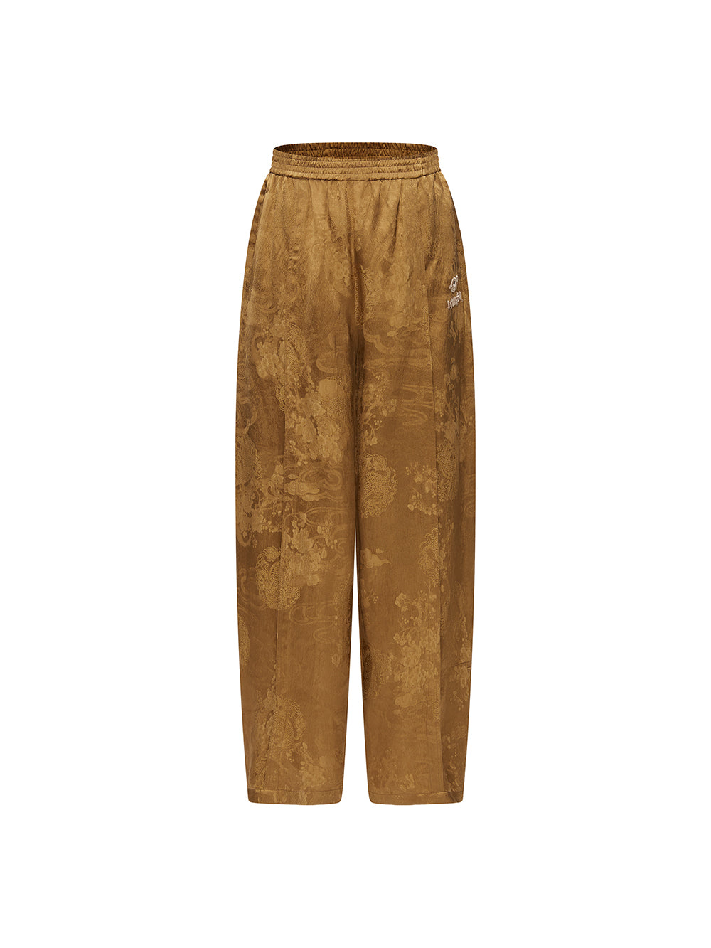 MUKZIN Linglong "thunderclap"Embossed Jacquard Draped Harem Pants