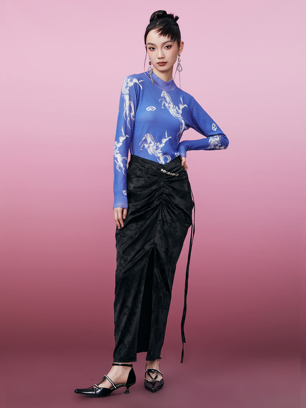 MUKZIN Soft Printed Slim Fit 2-color Original Bottoming Shirt