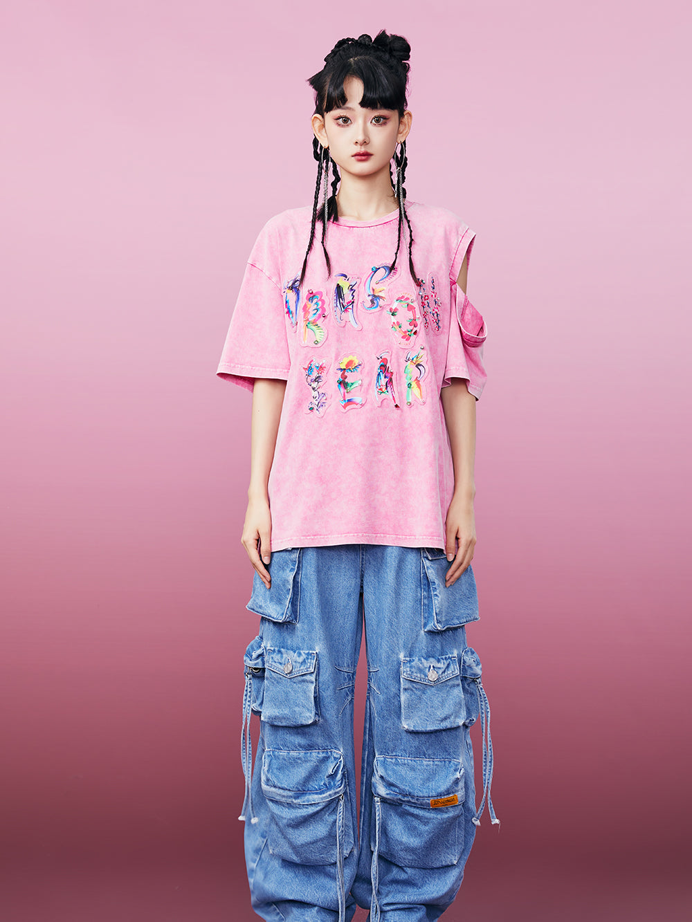 MUKZIN Loose Age-reducing Casual Comfortable 2-color T-shirt