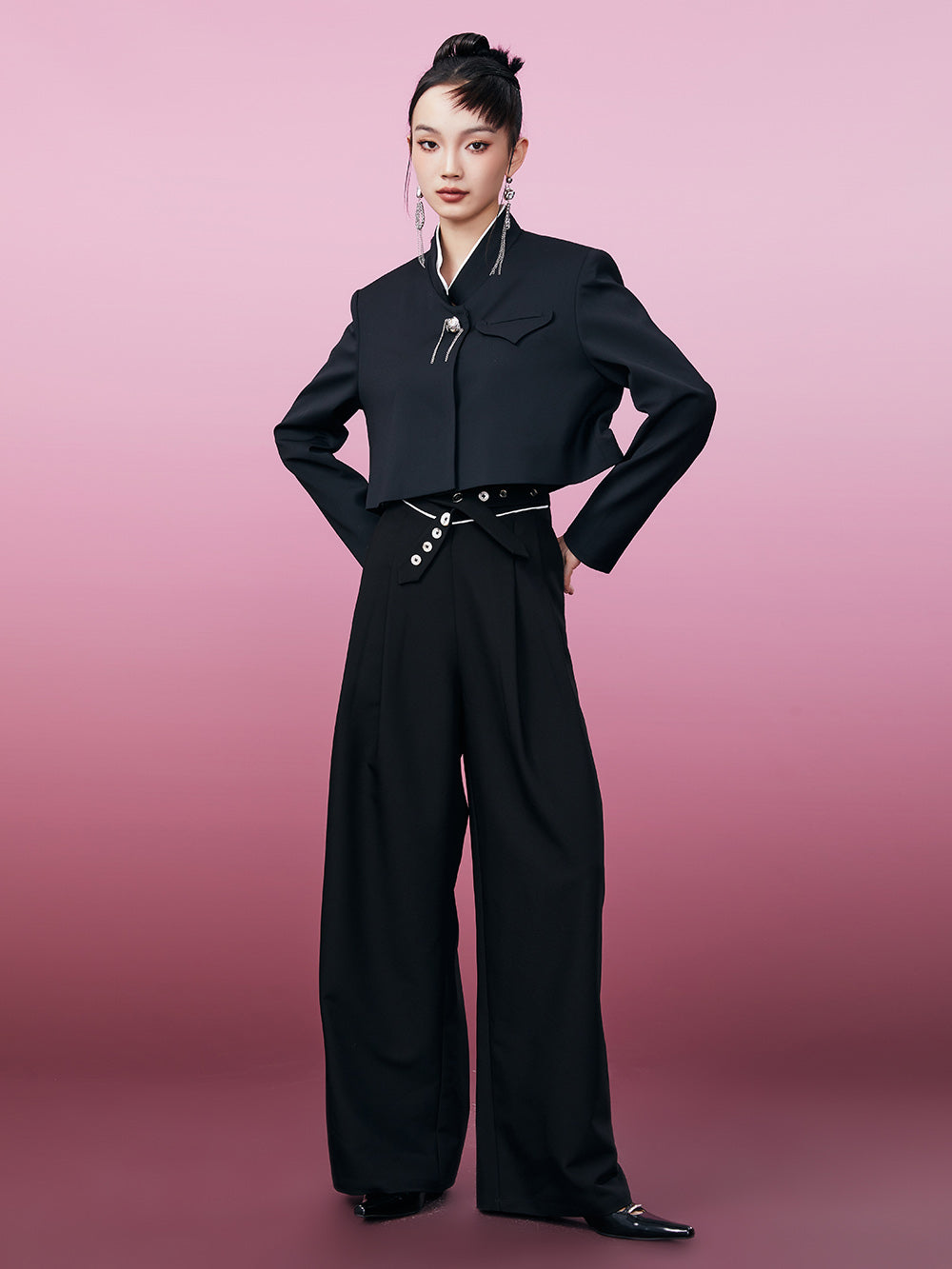 MUKZIN Original Short Black Coat look Slimming