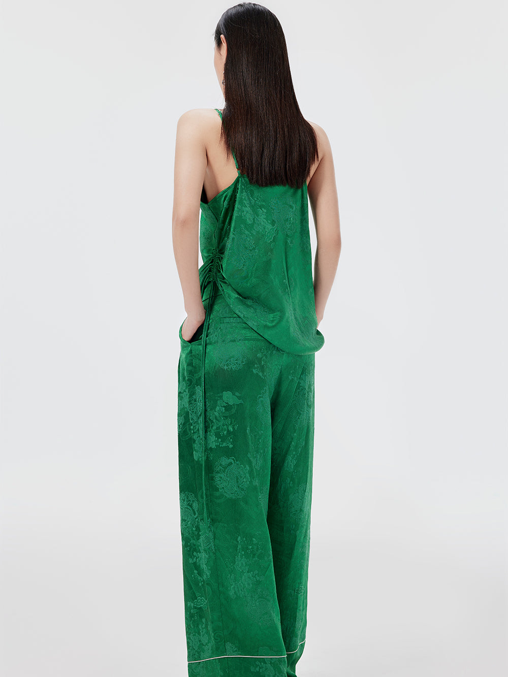 MUKZIN Sexy Suspender Jacquard Pants Suit Two-piece Set