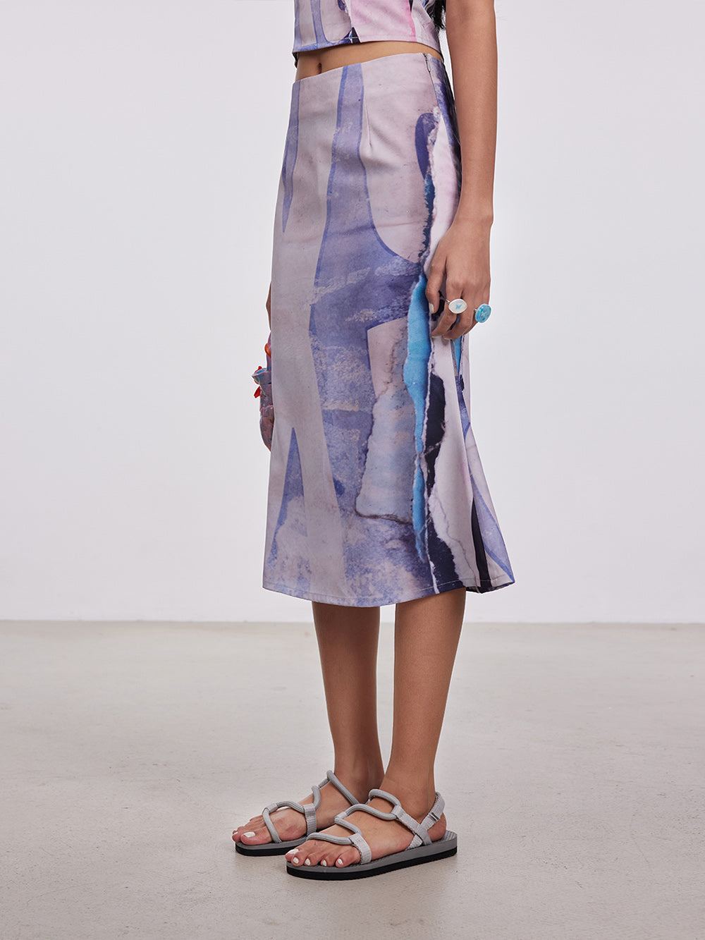 MUKTANK x Damage Asia Tropical Vacation Printed Skirt Set (Top+Skirt)