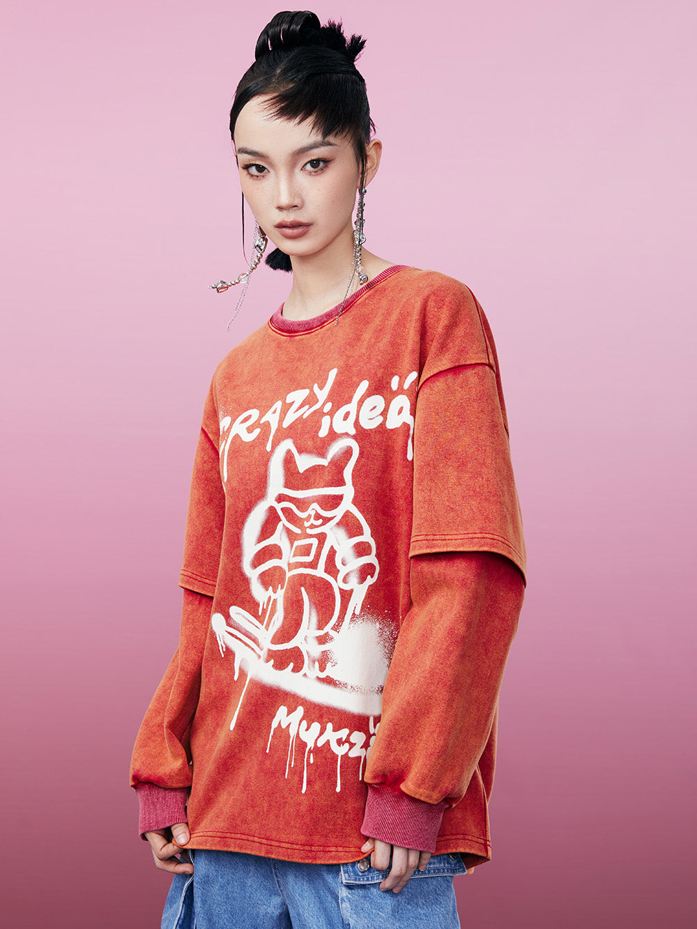 MUKZIN Spliced Casual Loose Comfortable Versatile T-shirt
