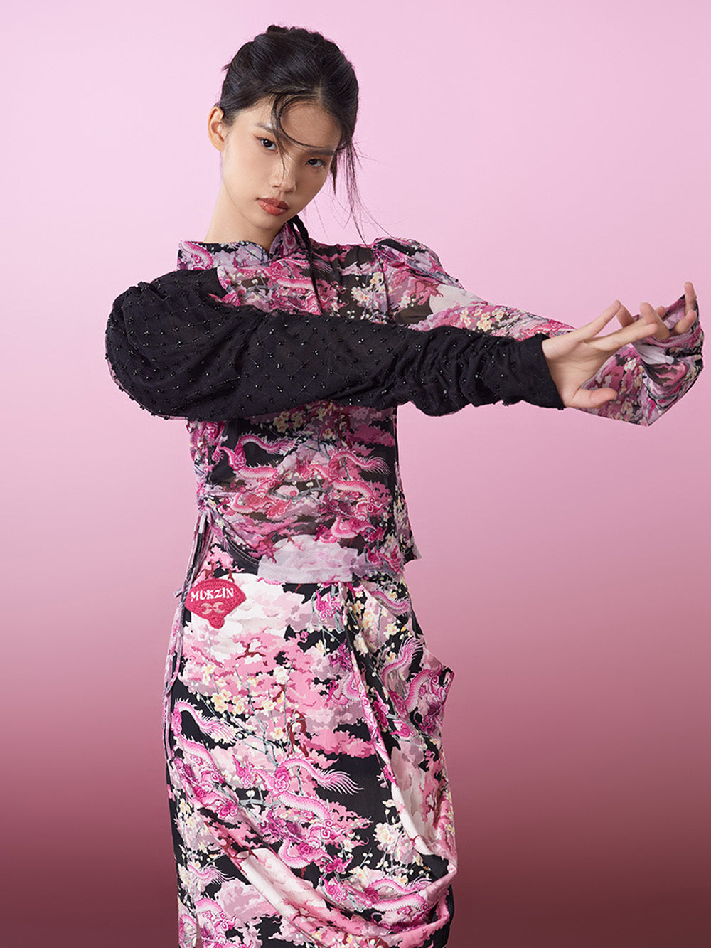 MUKZIN Puff Sleeve Printed Comfortable Slim Fit Bottoming Undeshirt