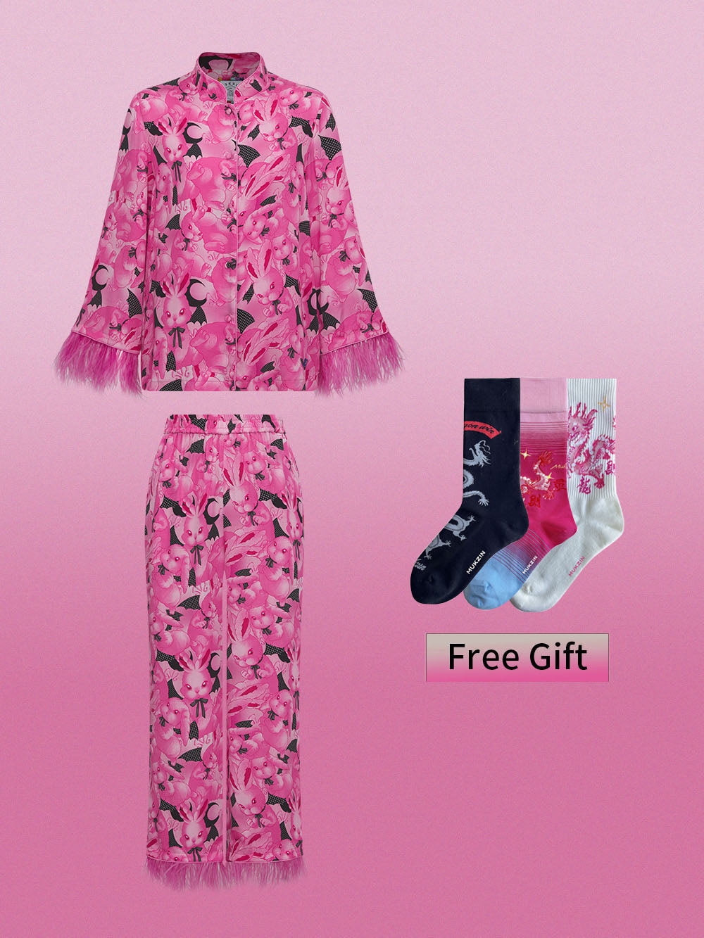 MUKZIN Charming New Soft Pajama Set+Socks