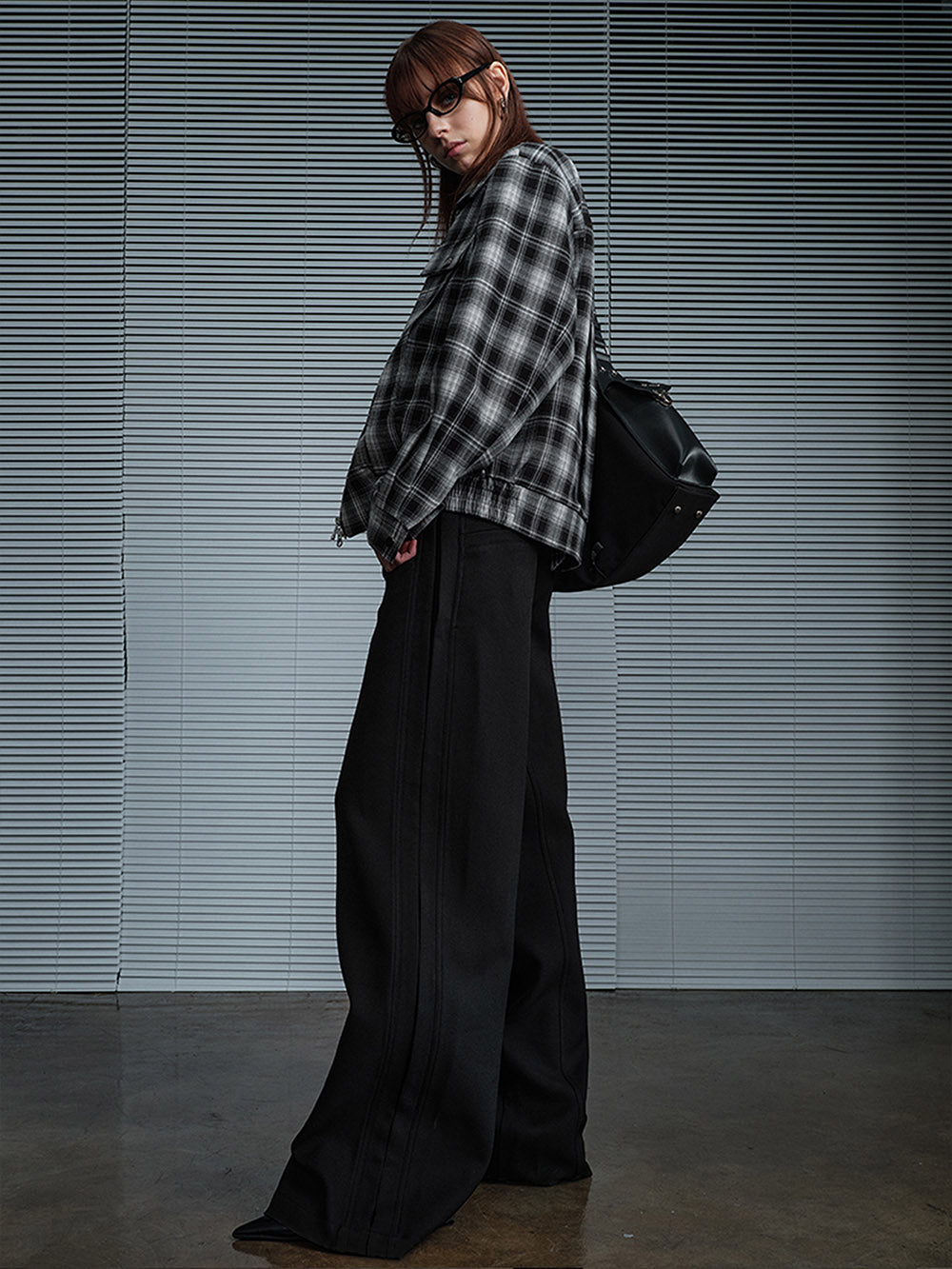 MUKTANK X MODULER Checkered Biker Jacket