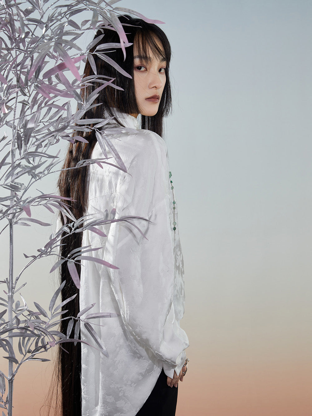 MUKZIN White Loose New Retro Shirt