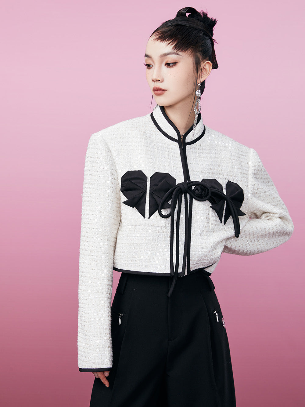 MUKZIN Stylish Short Durable 2-color Color Block Coat