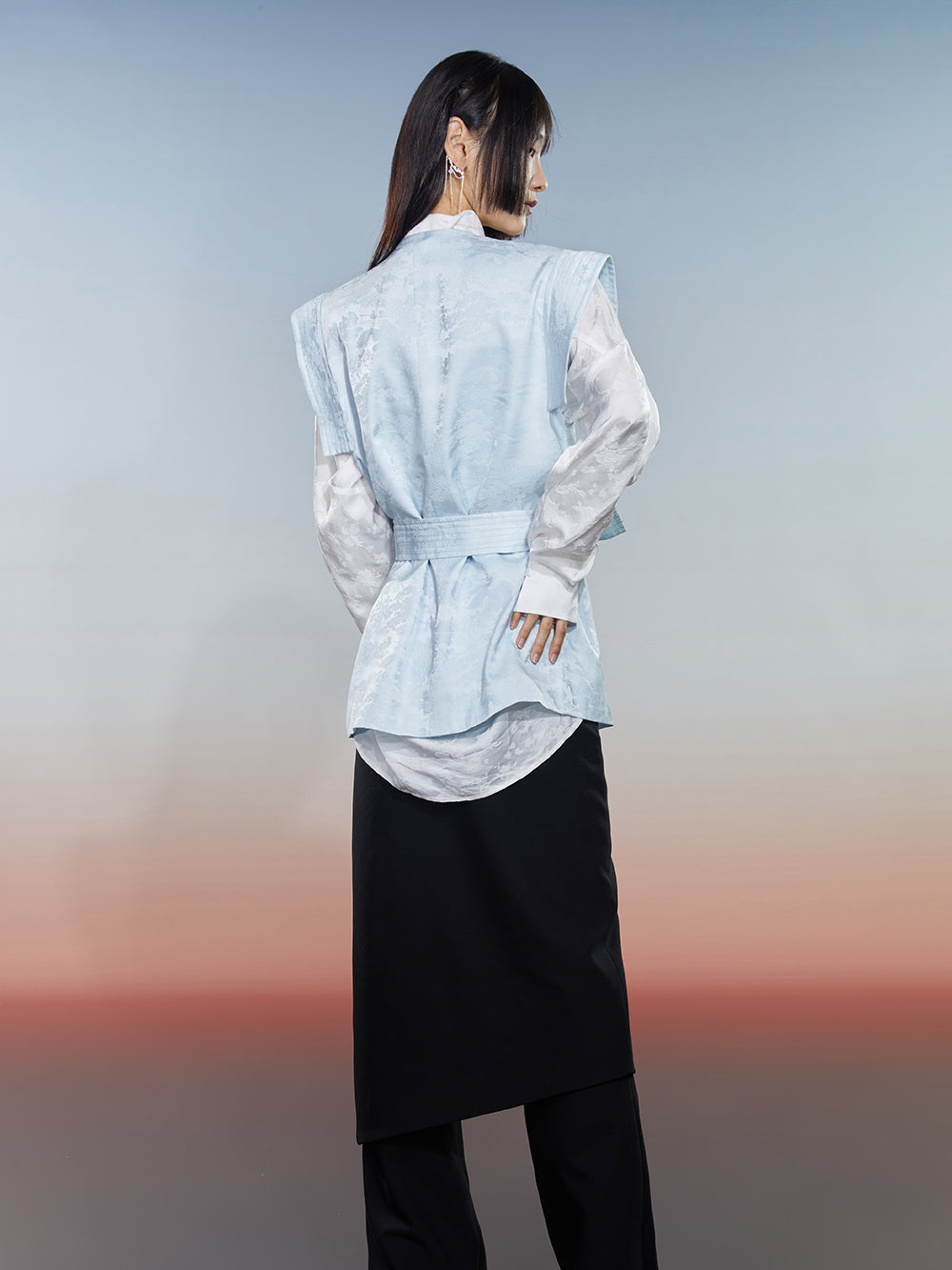 MUKZIN New Light Blue New Chinese Style Retro Vest