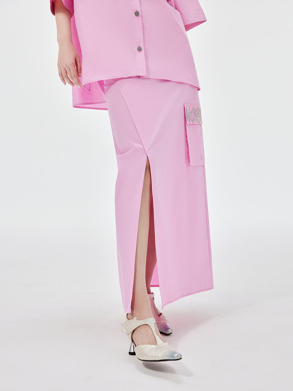 MUKZIN Workwear Straight Midi Skirt