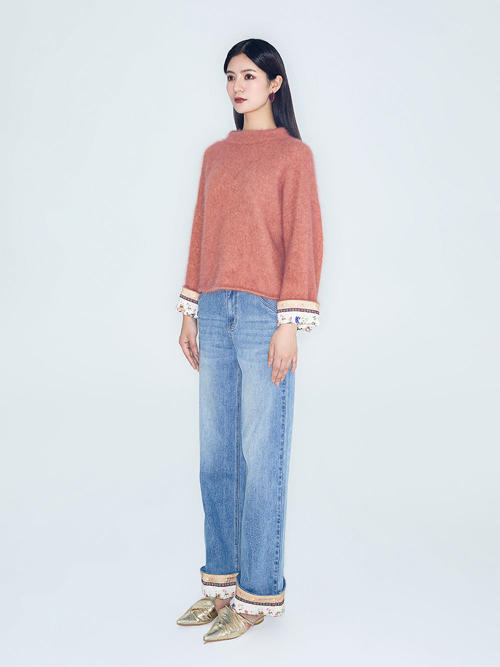 MUKZIN Lilong "Young Travel" Slimming Patchwork Straight-Leg Jeans